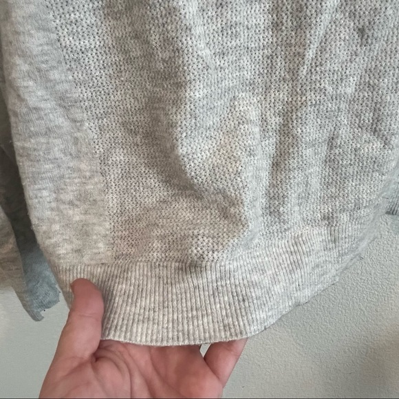 American Eagle Outfitters Ahh-Mazingly soft oatmeal gray sweater navy stripe S - Picture 2 of 7